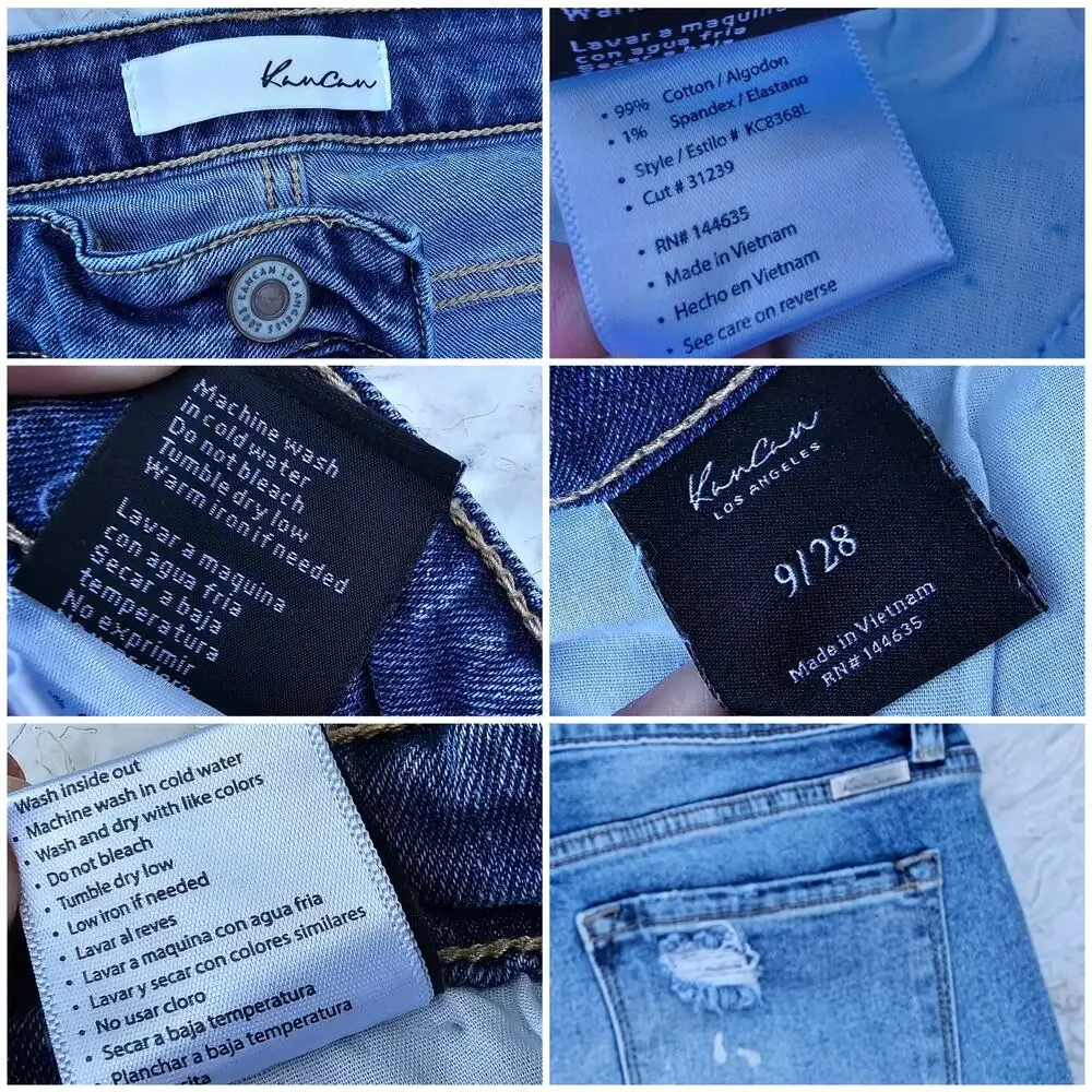 Distressed Boyfriend Jeans KanCan Shelly Size 9 / 28 Stretch Denim High Rise - Picture 4 of 10